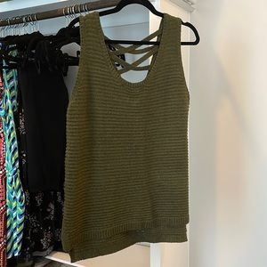 Green sweater tank top